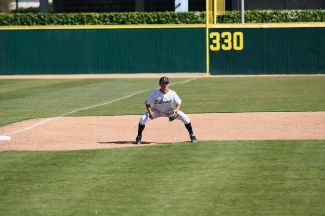 File Photo: Freshman 3B Hayden Stevens made a great defensive play and hit a double for the Falcons in a 3-1 loss to Glendale.