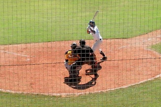 Hayden Stevens, who went 2-for-2 at the plate, was one of three Falcons to appear in a sophomore showcase at Kincaid Field