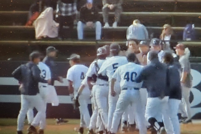 Falcons celebrate after their 2-1 win over Mt. SAC