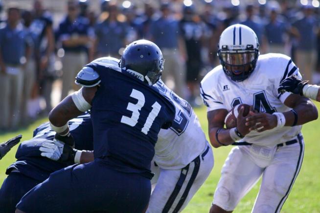 Morgan Fennell threw four TD passes and rushed for another in the Falcons 46-30 win over Fullerton.