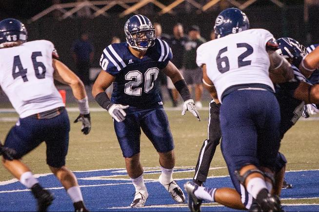 File Photo: Josias Amisone (20) had nine tackles in the Falcons loss to Mt. SAC