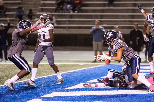 DeMario King (23) comes up with the game-saving interception late in the game to preserve a Falcons win
