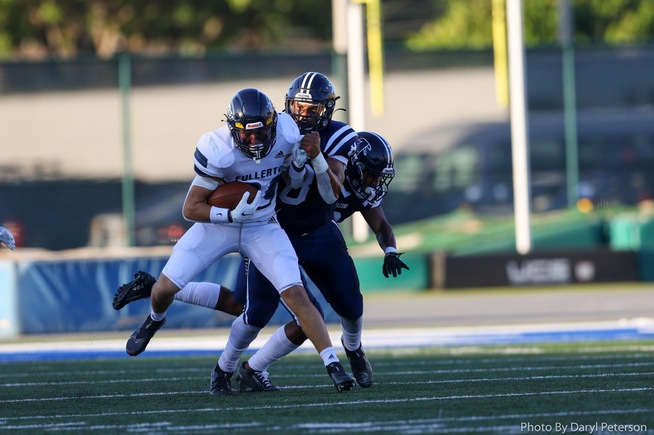 Michael-Allen Reddy (8) recorded 11 tackles for the Falcons