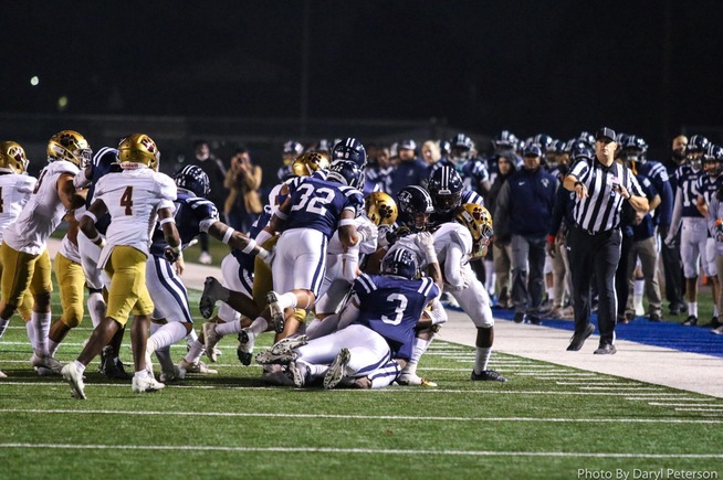 Falcon defense swarms over the Southwestern offense