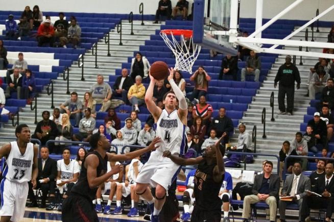 Kevin Conrad (4) scored 21 points on 9-of-13 shooting in the Falcons 95-85 win over Pasadena City.