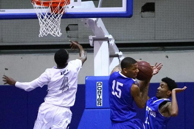 File Photo: Jarion Henry (15) scored 24 points, pulled down 15 rebounds and dished off four assists, as the Falcons clinched the conference title
