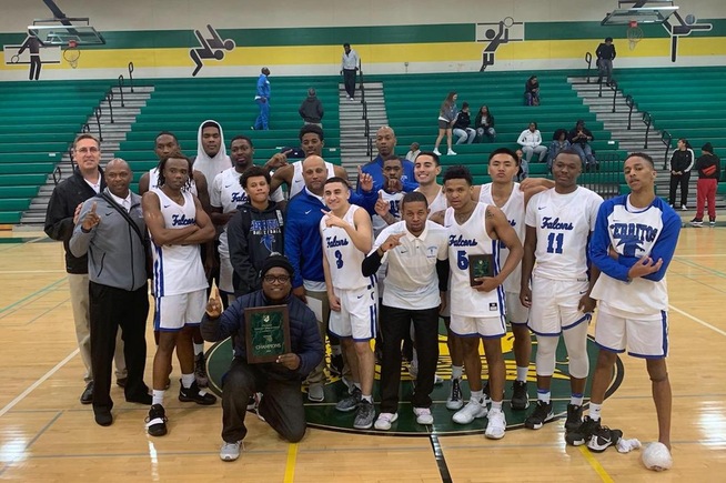 Falcons celebrate after winning Grossmont Tournament title