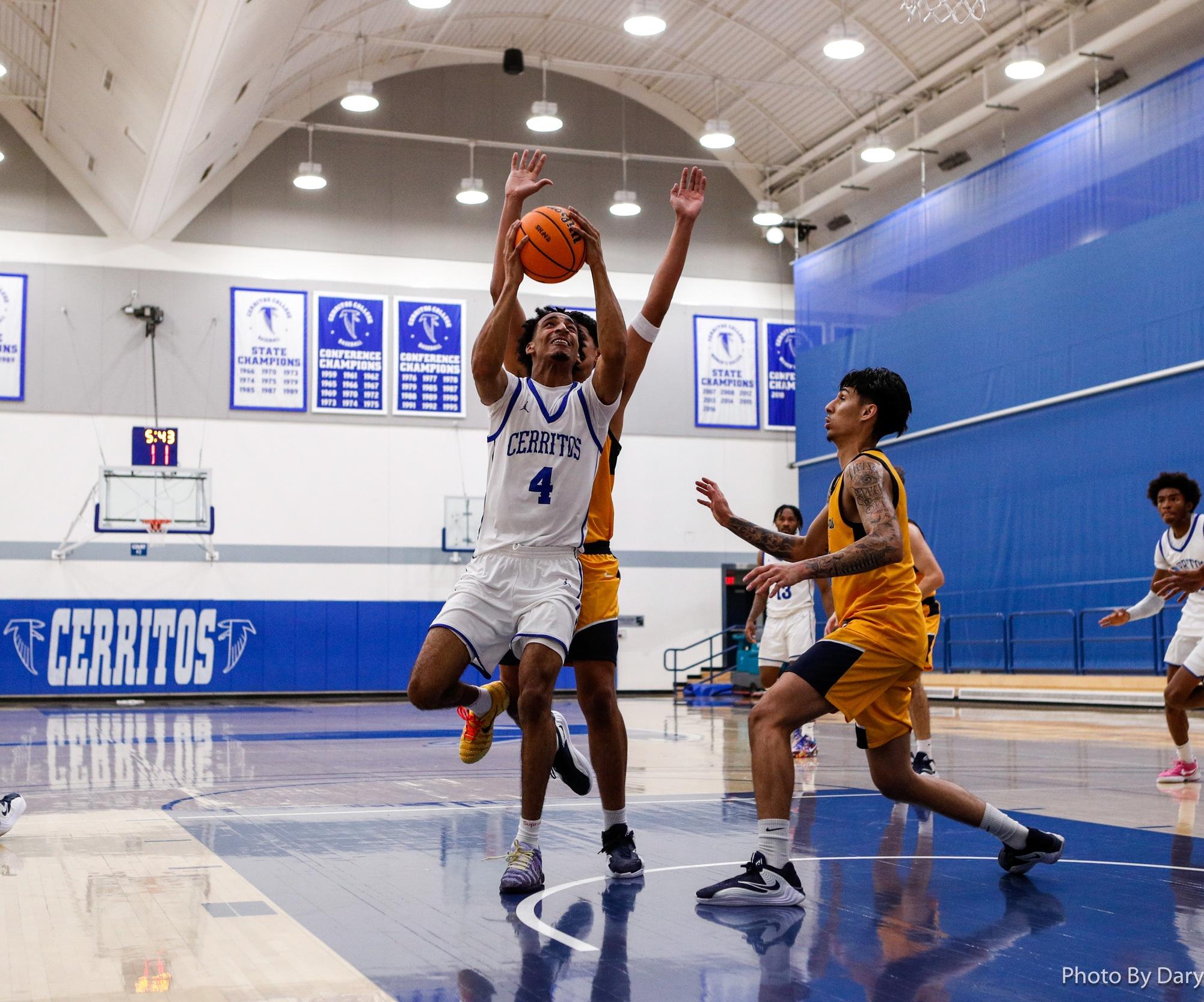 File Photo: Isaac Sowell (4) scored the game-winning basket against Allan Hancock