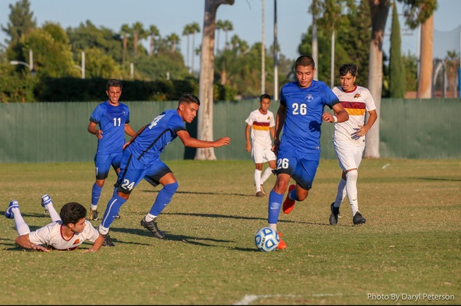 Bryan Villalobos (26) scored a hat trick in the Falcons win