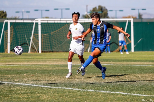 Pablo Caparelli chips in a second half goal in the Falcons 2-0 win over Rio Hondo