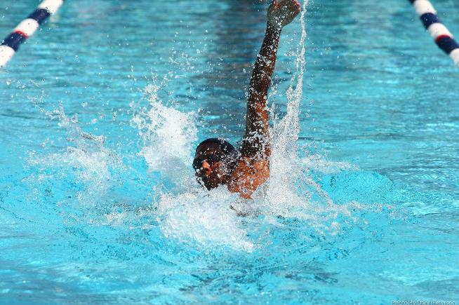 Marlon Moreno took second place in the 100-yard backstroke