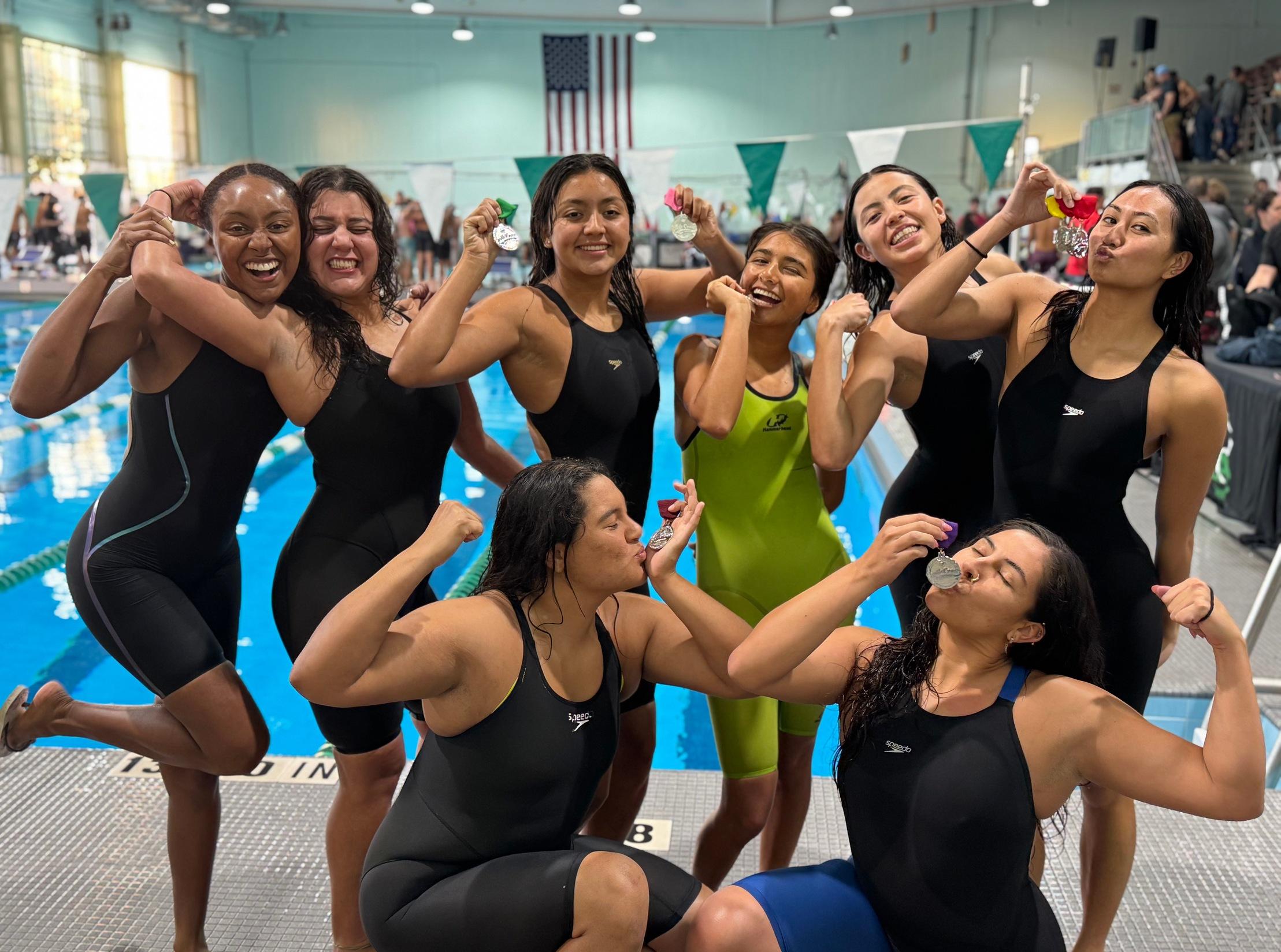 Cerritos women's swimming finished fourth at the conference championships