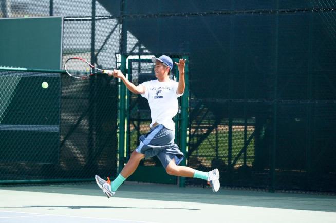 File Photo: Maurice Grijalva and the Falcon men's tennis team upset Palomar, 5-4