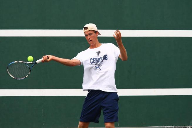 File Photo: Nicholas Simonelli teamed with Sheldon Hseih to win their first round doubles match at the state championships