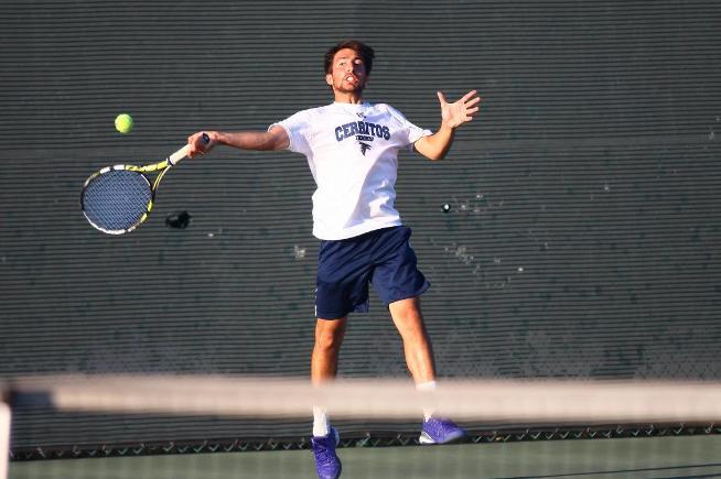 File Photo: The Cerritos men's tennis team handled Orange Coast, 9-0