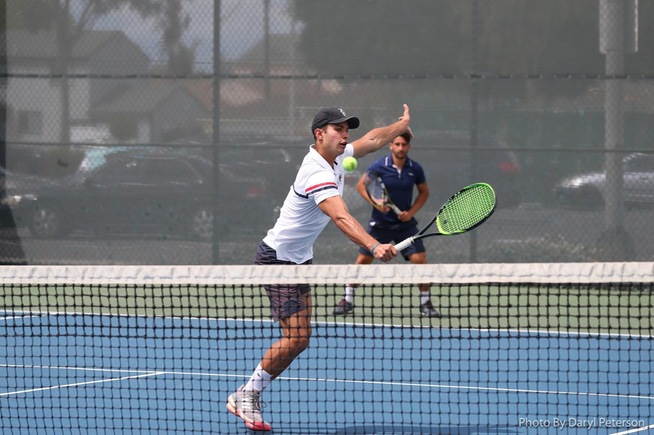 File Photo: Arthur Toledo (foreground) and Bruno Duarte (background) have advanced in doubles at the state championships