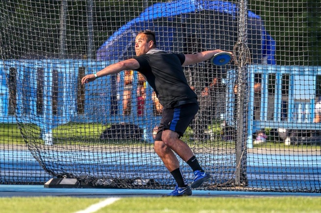 File Photo: Jorge Gonzalez won the discus at the Arnie Robinson Invitational