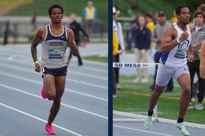 (L-R) - Colby Owens (400m). Bryce Pearson (400m Hurdles) at the SoCal Championships