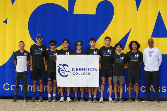 Bryan Ramos (far left) was voted the state's Men's Cross Country Assistant Coach of the Year