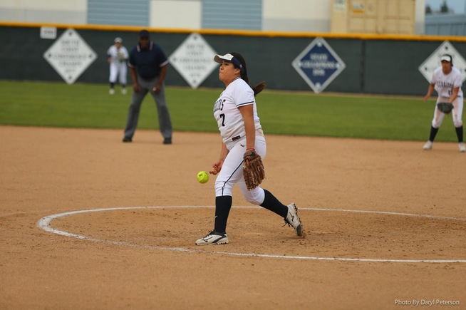 File Photo: Jissel Caballero earned the loss in the circle for the Falcons