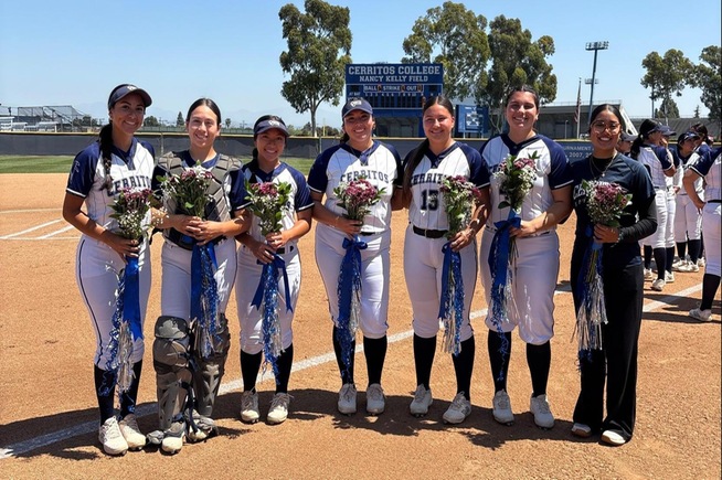 Cerritos honored their sophomores before the game against Orange Coast