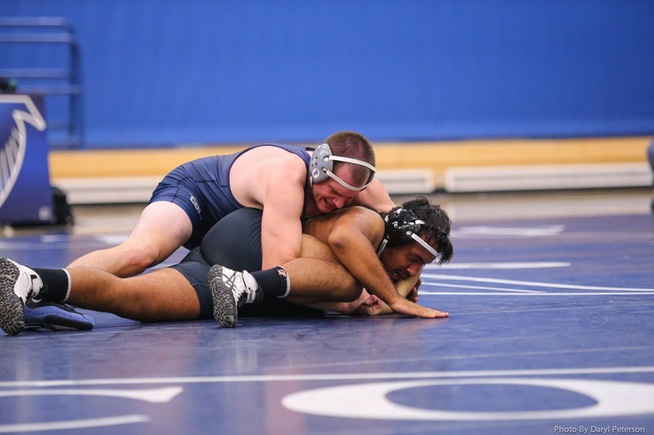 Blake Moser posted a 6-5 win at 184 pounds for the Falcons