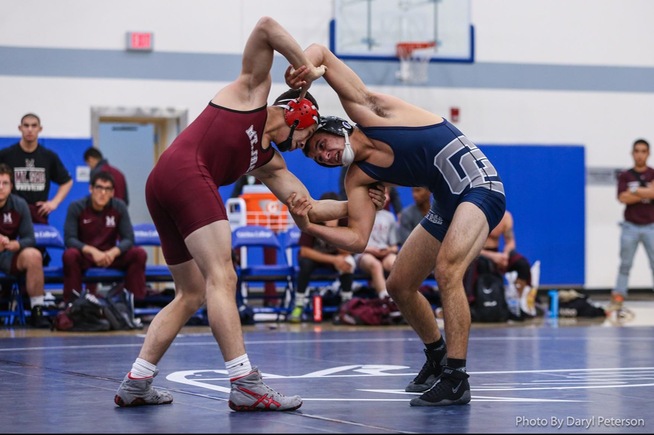 Joshua Brown recorded a big win at 149 pounds for the Falcons