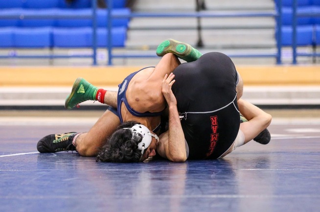 Andres Gonzales capped off the Falcons win with a pin at 141 pounds