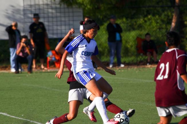 File Photo: Claudia Ibarra (9) scored four goals to lead Cerritos to an 11-1 win over ECC Compton Center