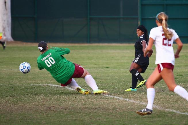 Claudia Lopez scored a pair of goals to lead the Falcons to a 3-0 playoff win over Saddleback