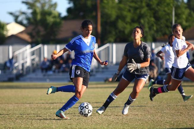 File Photo: Caro Jaramillo scored a school record seven goals against ECC Compton Center