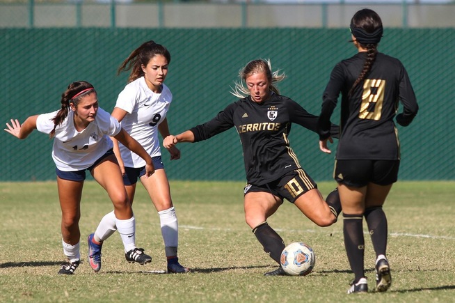 Sydney Carr (10) lines up for one of her four goals against El Camino