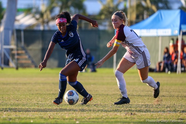 Nia Thompson scored the game-tying goal for the Falcons