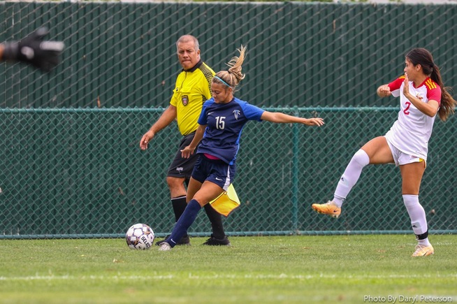 Abby Juarez scored the Falcons lone goal in their loss to College of the Desert