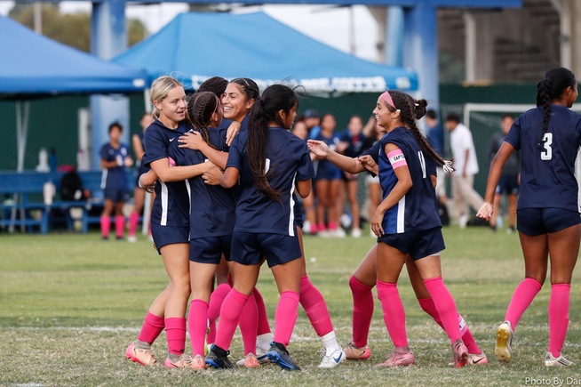 Falcons celebrate after scoring in the first two minutes of their game