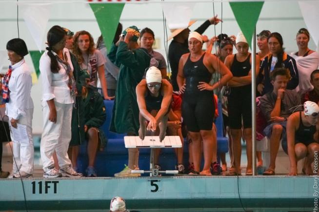 File Photo: The Cerritos College women's swimming team had three relay teams earn All-American honors
