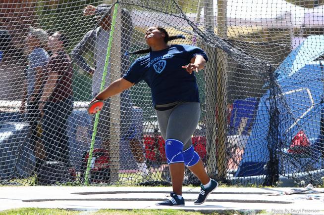 Destiny Talalemotu won three events and set a new school record