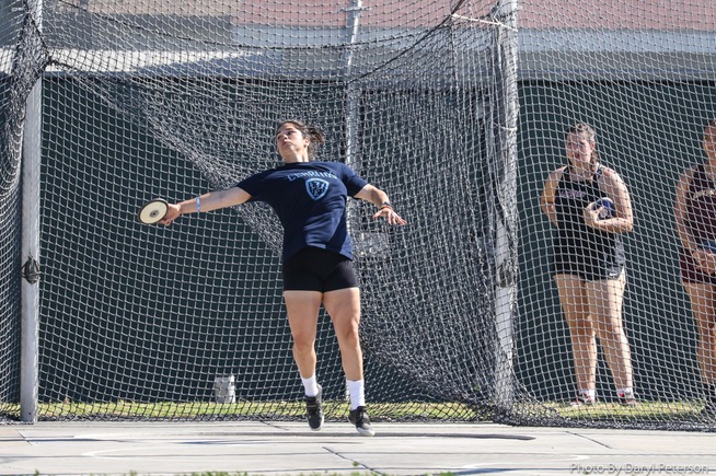 Angelina Escobar won the discus at the Cerritos Open