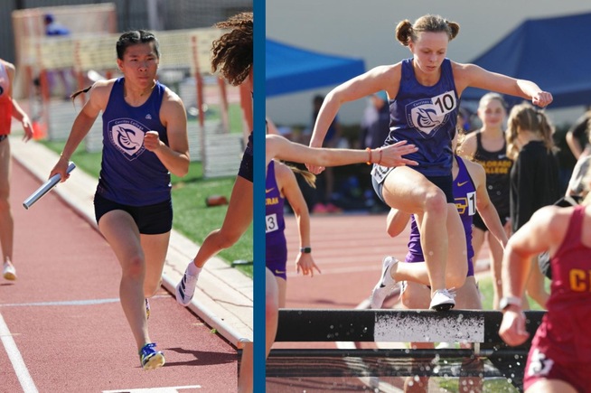 (L-R) Crystal Nguyen and Megan Feitz helped the Falcons put in a good showing at Occidental