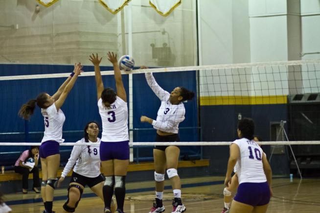 File Photo: Andrea Garrett (3) had four kills in the Falcons loss to El Camino.