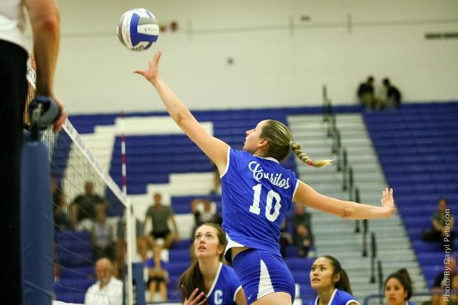 File Photo: Valerie Montoya (10) combined for 33 kills over the weekend for the Falcons