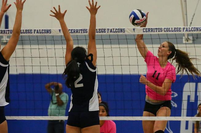 File Photo: Sara Hickman posted 11 kills in the Falcons sweep of Pasadena City