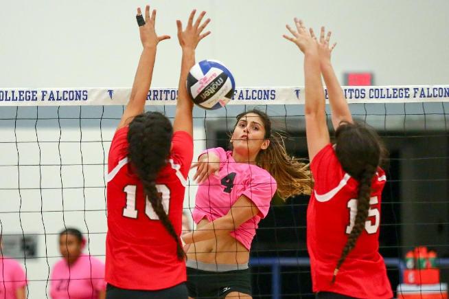 Nicole Spigner had nine kills and 18 digs in the win over LB City