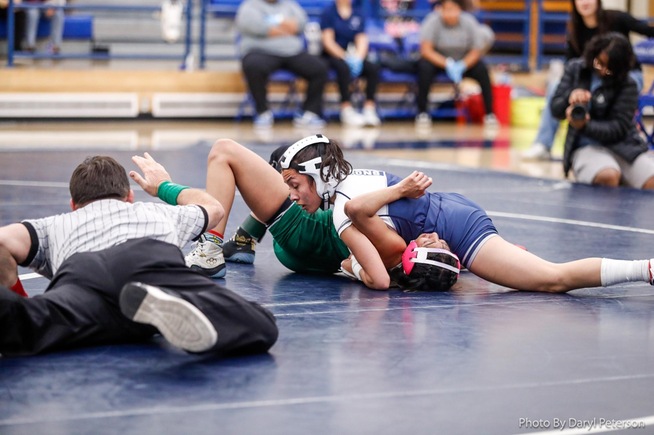 Rebekah Jimenez get the Falcons started against East LA win a pin