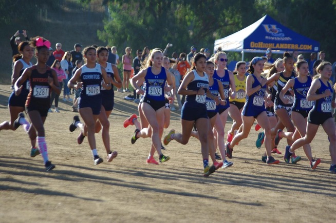 Cerritos women ran at the Highlander Invitational